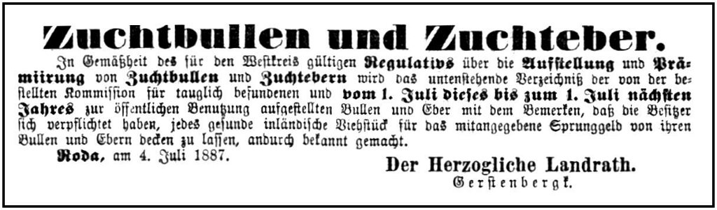 1887-07-04 Hdf Zuchtbullen und Eber